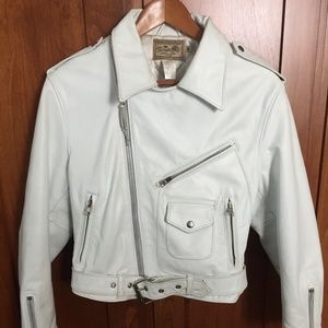 White Leather (heavyweight) motorcycle jacket